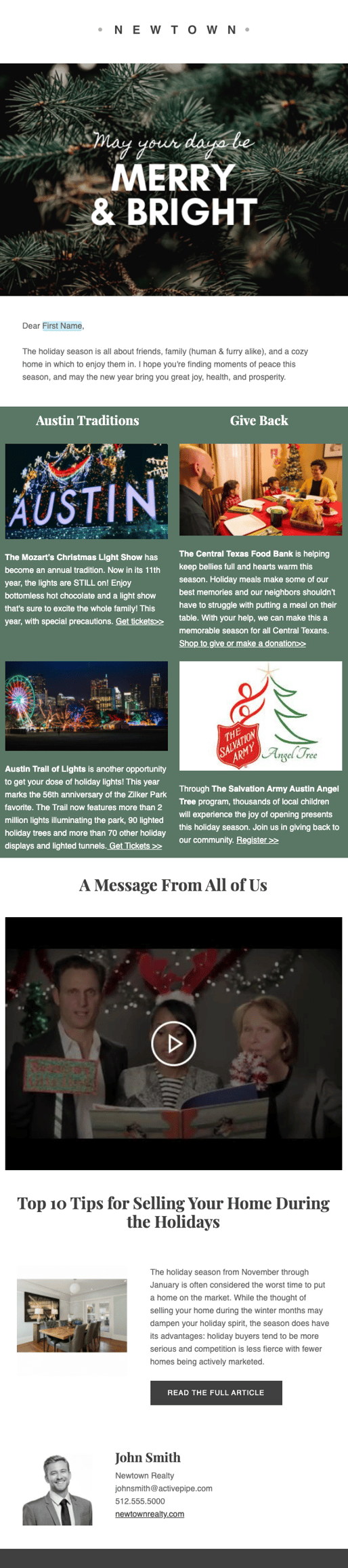 Holiday message